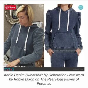 Generation Love Washed Blue Generation Love Karlie Sweatshirt & sweatpants